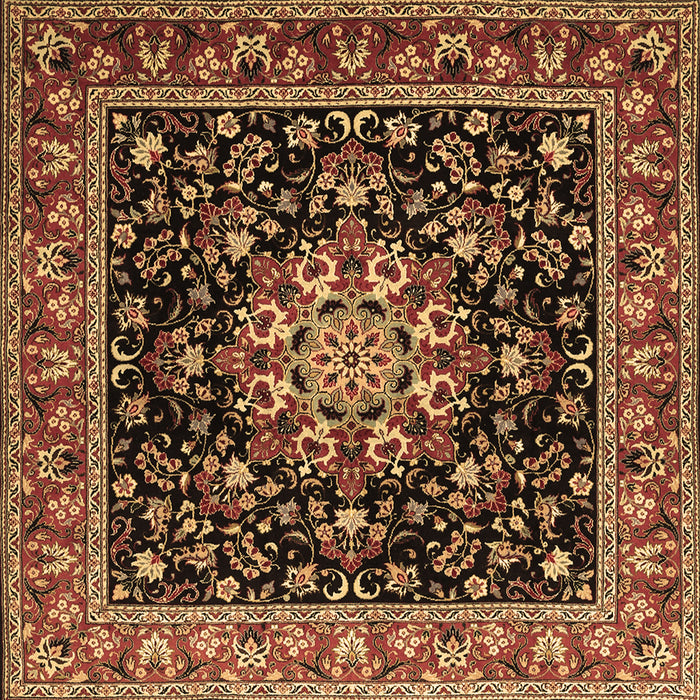Square Machine Washable Persian Brown Traditional Rug, wshtr1551brn