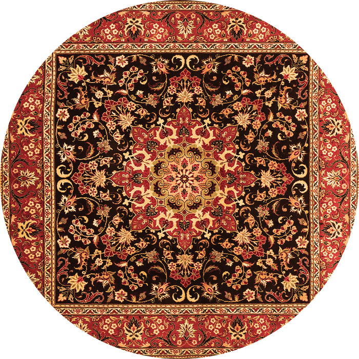 Machine Washable Persian Orange Traditional Area Rugs, wshtr1551org