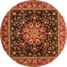 Machine Washable Persian Orange Traditional Area Rugs, wshtr1551org