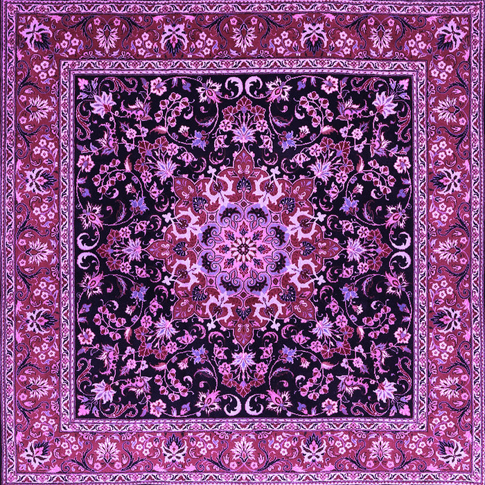 Square Machine Washable Persian Purple Traditional Area Rugs, wshtr1551pur