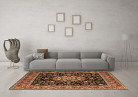 Machine Washable Persian Brown Traditional Rug, wshtr1551brn