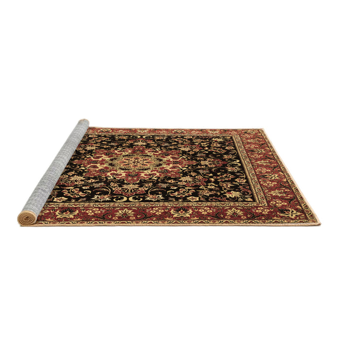 Sideview of Machine Washable Persian Brown Traditional Rug, wshtr1551brn