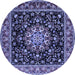 Round Persian Blue Traditional Rug, tr1551blu