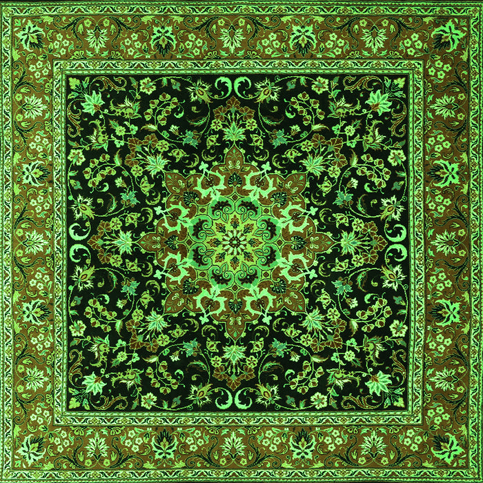 Serging Thickness of Persian Green Traditional Rug, tr1551grn