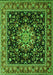 Serging Thickness of Machine Washable Persian Green Traditional Area Rugs, wshtr1551grn