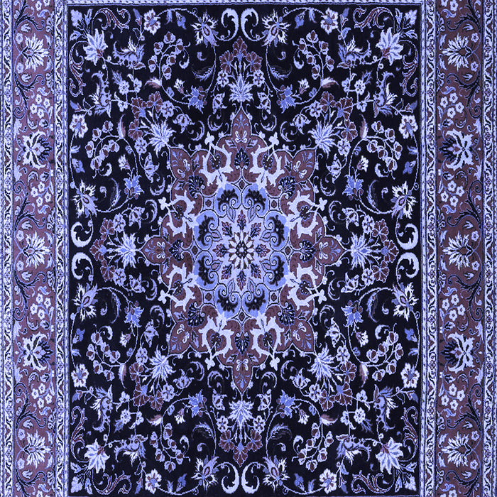 Machine Washable Persian Blue Traditional Rug, wshtr1551blu