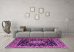 Machine Washable Persian Purple Traditional Area Rugs in a Living Room, wshtr1551pur