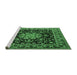 Sideview of Machine Washable Persian Emerald Green Traditional Area Rugs, wshtr1551emgrn