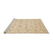 Sideview of Machine Washable Traditional Khaki Gold Rug, wshtr1552