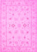 Machine Washable Persian Pink Traditional Rug, wshtr1552pnk