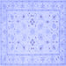 Square Persian Blue Traditional Rug, tr1552blu