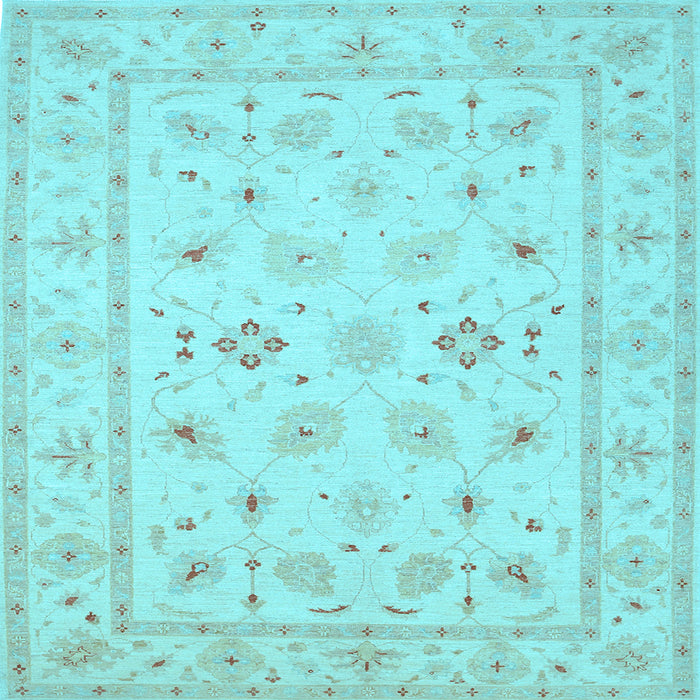 Square Machine Washable Persian Light Blue Traditional Rug, wshtr1552lblu