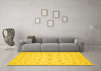 Machine Washable Persian Yellow Traditional Rug, wshtr1552yw