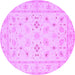 Round Persian Purple Traditional Rug, tr1552pur