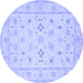 Round Persian Blue Traditional Rug, tr1552blu