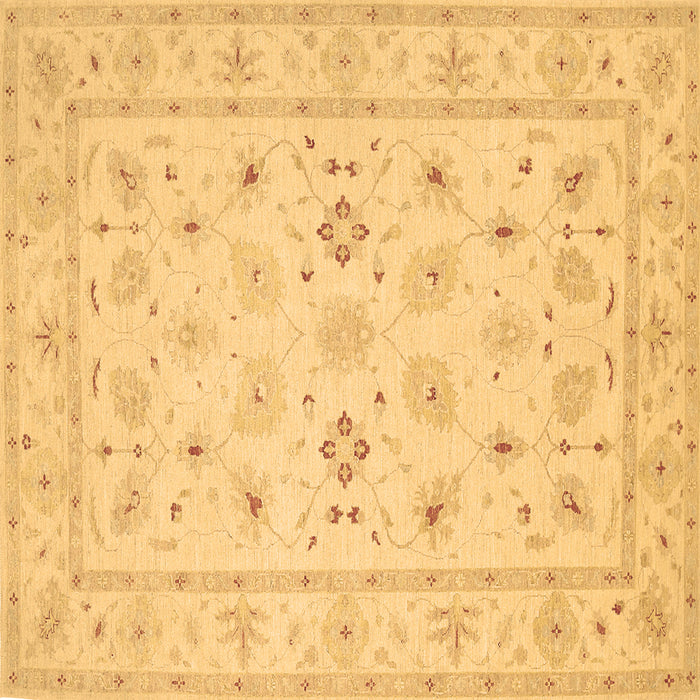 Square Persian Brown Traditional Rug, tr1552brn