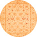 Square Persian Orange Traditional Rug, tr1552org