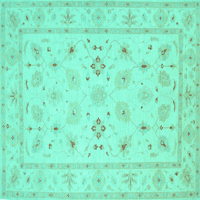 Square Persian Turquoise Traditional Rug, tr1552turq