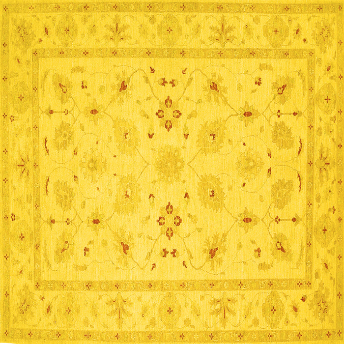 Square Machine Washable Persian Yellow Traditional Rug, wshtr1552yw