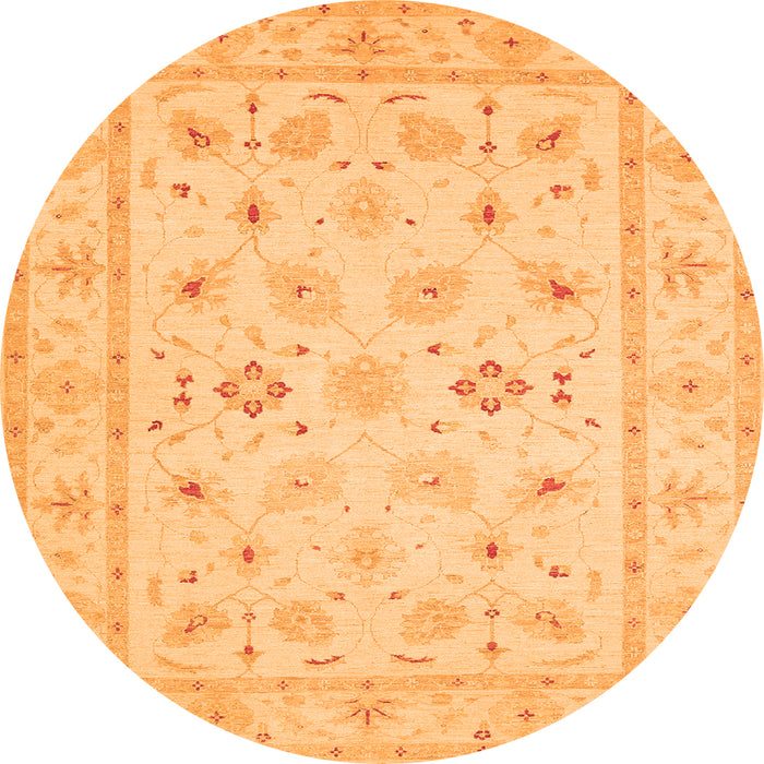 Machine Washable Persian Orange Traditional Area Rugs, wshtr1552org
