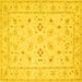 Square Persian Yellow Traditional Rug, tr1552yw