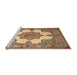 Sideview of Machine Washable Traditional Sienna Brown Rug, wshtr1553