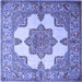 Square Persian Blue Traditional Rug, tr1553blu