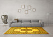 Machine Washable Persian Yellow Traditional Rug in a Living Room, wshtr1553yw