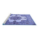 Sideview of Machine Washable Persian Blue Traditional Rug, wshtr1553blu