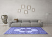 Machine Washable Persian Blue Traditional Rug in a Living Room, wshtr1553blu