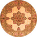 Machine Washable Persian Orange Traditional Area Rugs, wshtr1553org