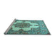 Sideview of Machine Washable Persian Light Blue Traditional Rug, wshtr1553lblu