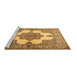 Sideview of Machine Washable Persian Brown Traditional Rug, wshtr1553brn