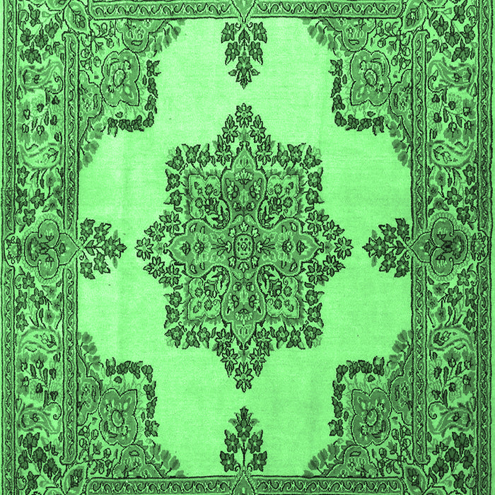 Machine Washable Persian Emerald Green Traditional Area Rugs, wshtr1553emgrn