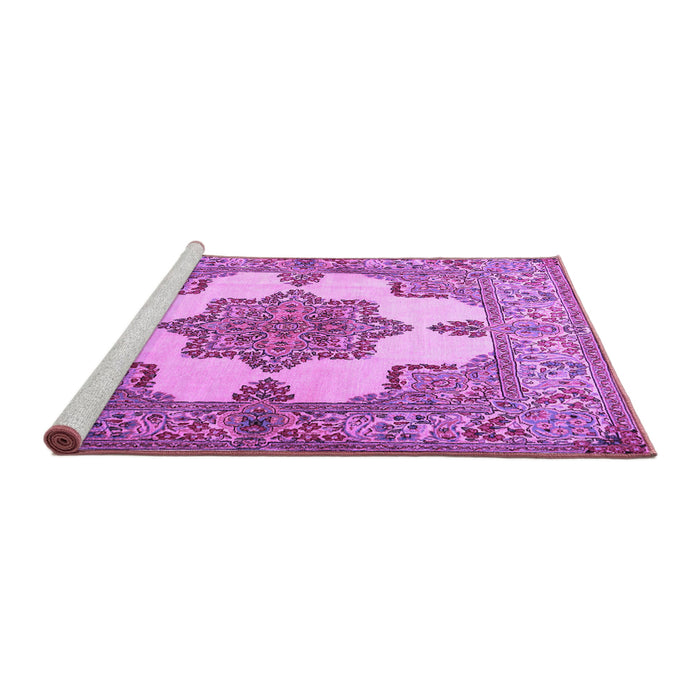 Sideview of Machine Washable Persian Purple Traditional Area Rugs, wshtr1553pur