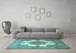 Machine Washable Persian Light Blue Traditional Rug in a Living Room, wshtr1553lblu