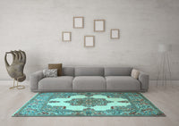 Machine Washable Persian Light Blue Traditional Rug, wshtr1553lblu