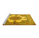 Sideview of Machine Washable Persian Yellow Traditional Rug, wshtr1553yw