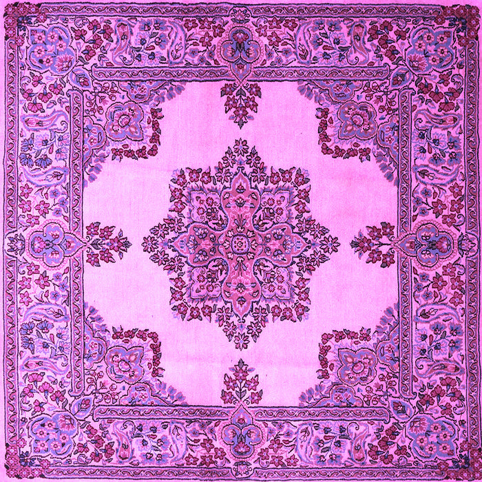 Square Machine Washable Persian Purple Traditional Area Rugs, wshtr1553pur