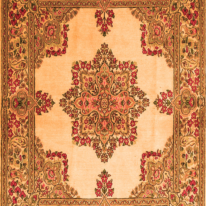 Serging Thickness of Machine Washable Persian Orange Traditional Area Rugs, wshtr1553org