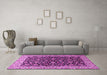 Machine Washable Persian Pink Traditional Rug in a Living Room, wshtr1554pnk