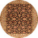 Machine Washable Persian Orange Traditional Area Rugs, wshtr1554org