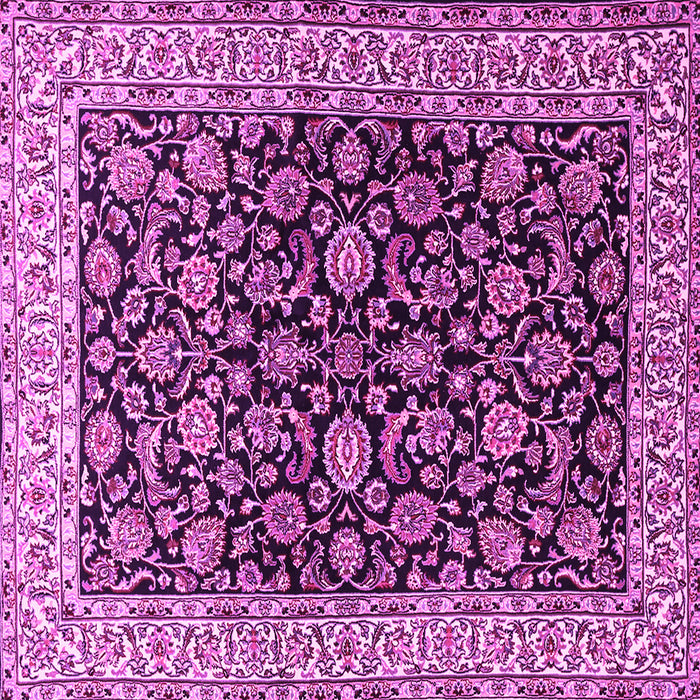Square Machine Washable Persian Pink Traditional Rug, wshtr1554pnk