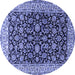 Round Persian Blue Traditional Rug, tr1554blu