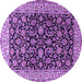 Round Machine Washable Persian Purple Traditional Area Rugs, wshtr1554pur