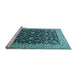 Sideview of Machine Washable Persian Light Blue Traditional Rug, wshtr1554lblu