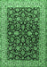 Machine Washable Persian Emerald Green Traditional Area Rugs, wshtr1554emgrn