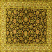 Square Machine Washable Persian Yellow Traditional Rug, wshtr1554yw