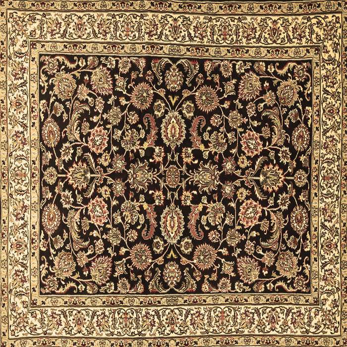 Square Machine Washable Persian Brown Traditional Rug, wshtr1554brn