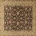 Square Machine Washable Persian Brown Traditional Rug, wshtr1554brn